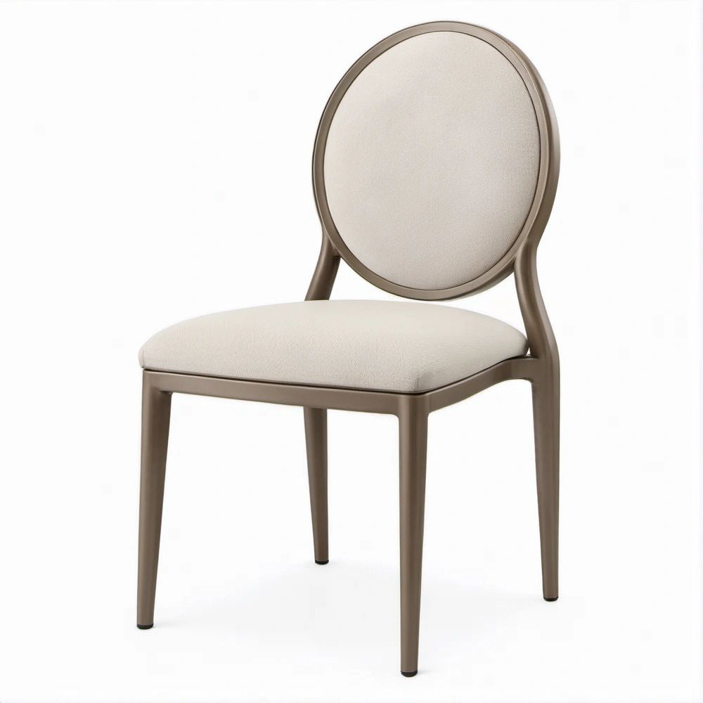 Cadeira de jantar bege-claro com estrutura castanho-taupe, 48 x 56 x 94 cm