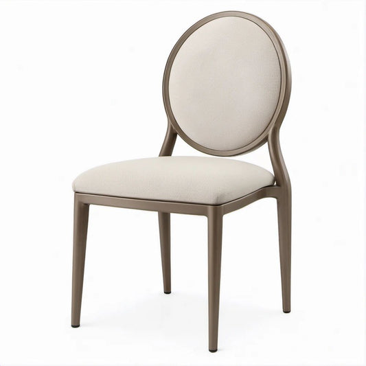 Cadeira de jantar bege-claro com estrutura castanho-taupe, 48 x 56 x 94 cm