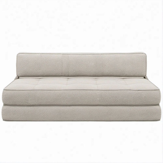Sofá-cama em Poliéster Bege Claro 200 x 90 x 75 cm